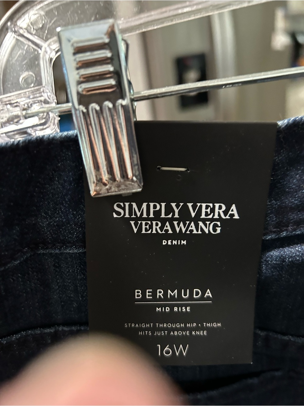 Simply Vera Vera Wang Indigo Roll-Cuff Denim Bermuda Shorts - Picture 3 of 3